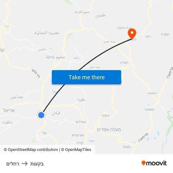 רחלים to בקעות map