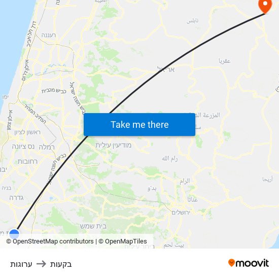 ערוגות to בקעות map