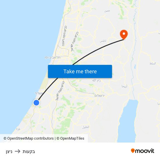 ניצן to בקעות map