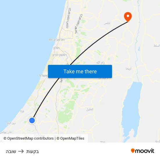 שובה to בקעות map