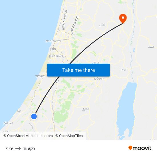 יכיני to בקעות map