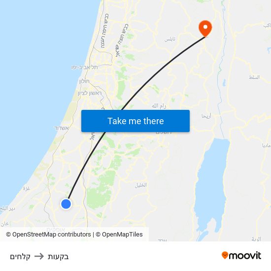 קלחים to בקעות map