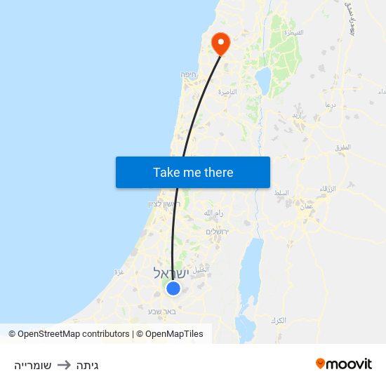 שומרייה to גיתה map