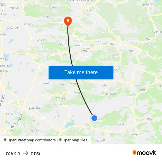 רומאנה to גיתה map