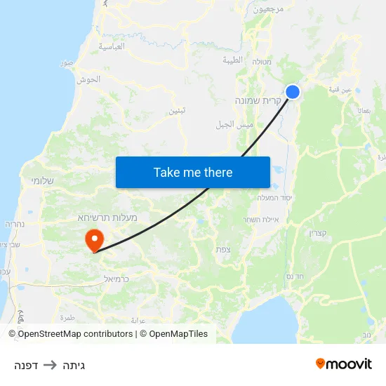 דפנה to גיתה map