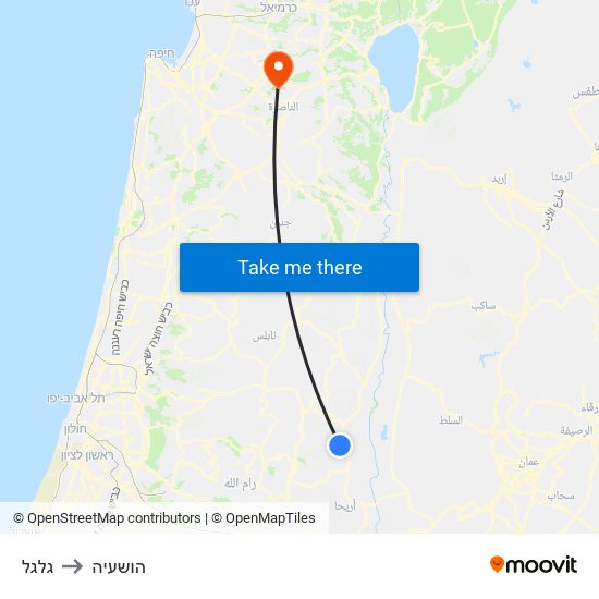 גלגל to הושעיה map