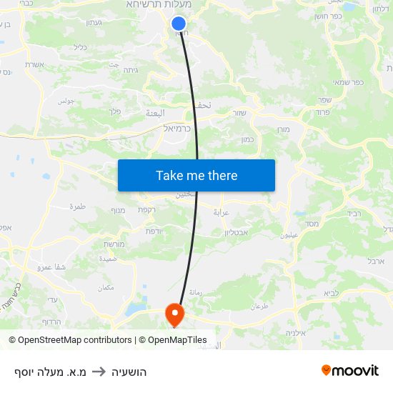 מ.א. מעלה יוסף to הושעיה map