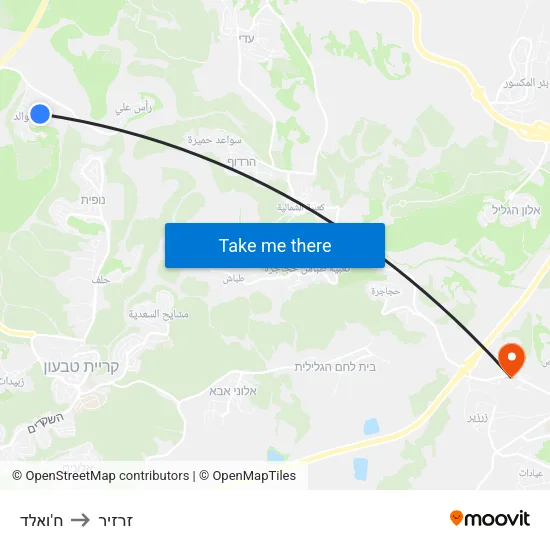 ח'ואלד to זרזיר map