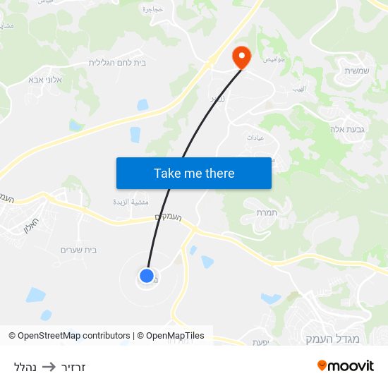נהלל to זרזיר map