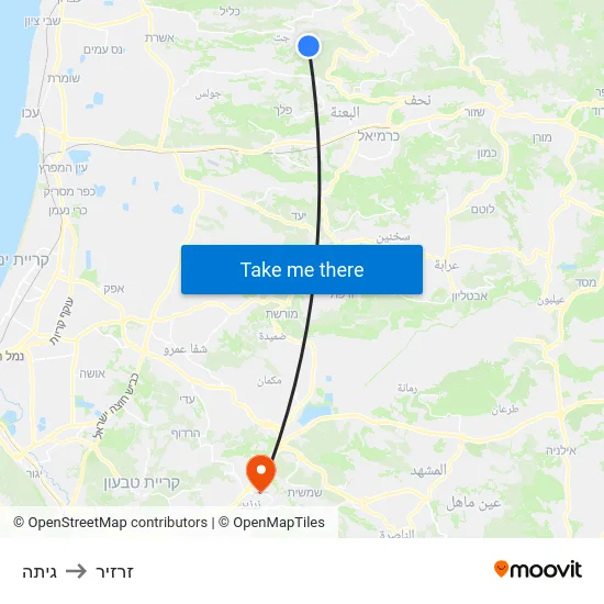 גיתה to זרזיר map