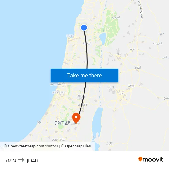 גיתה to חברון map