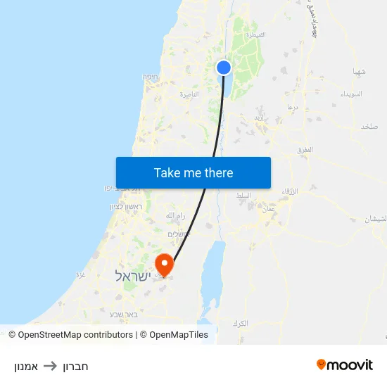 אמנון to חברון map
