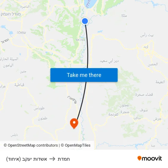 אשדות יעקב (איחוד) to חמדת map