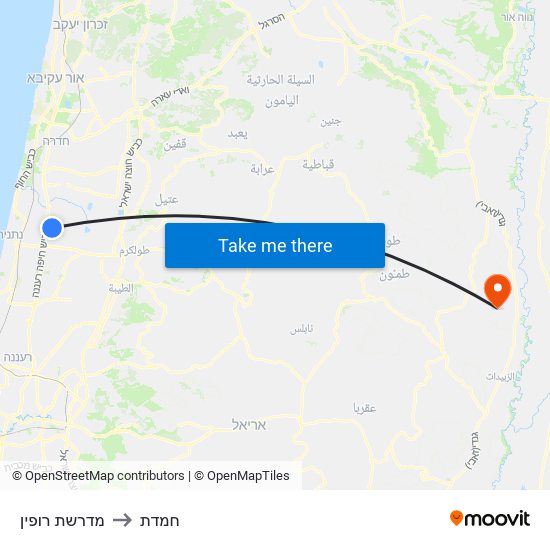 מדרשת רופין to חמדת map