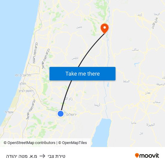 מ.א. מטה יהודה to טירת צבי map