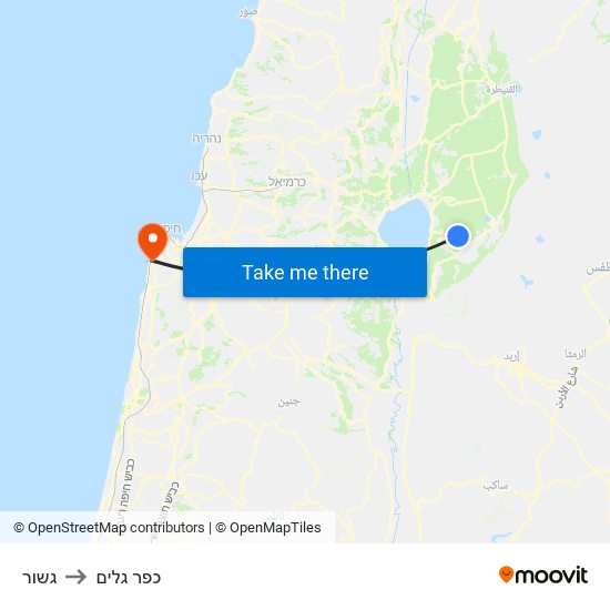 גשור to כפר גלים map