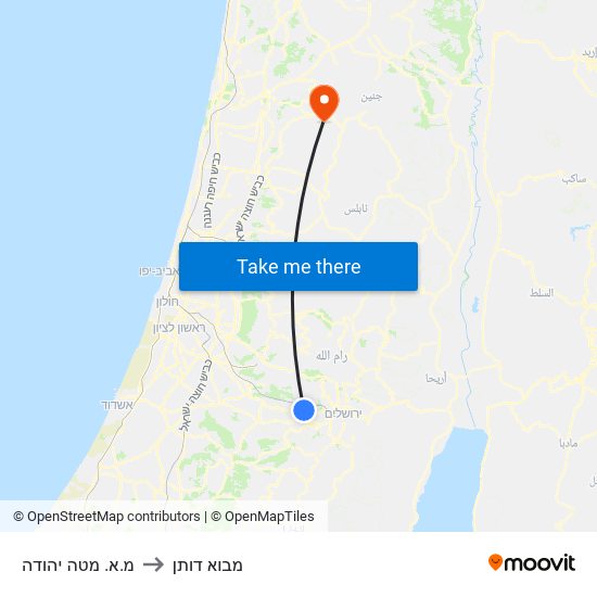 מ.א. מטה יהודה to מבוא דותן map