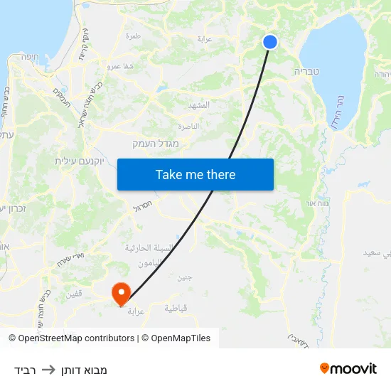 רביד to מבוא דותן map