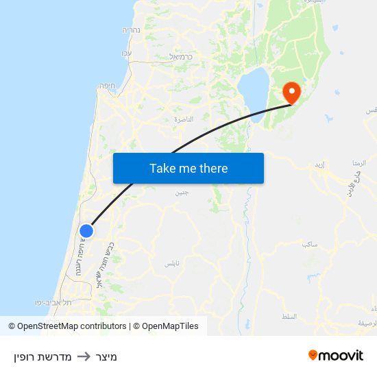 מדרשת רופין to מיצר map