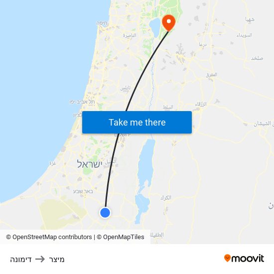 דימונה to מיצר map