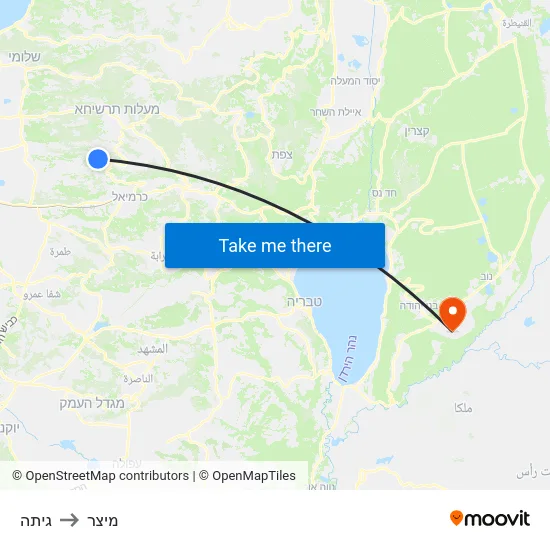 גיתה to מיצר map