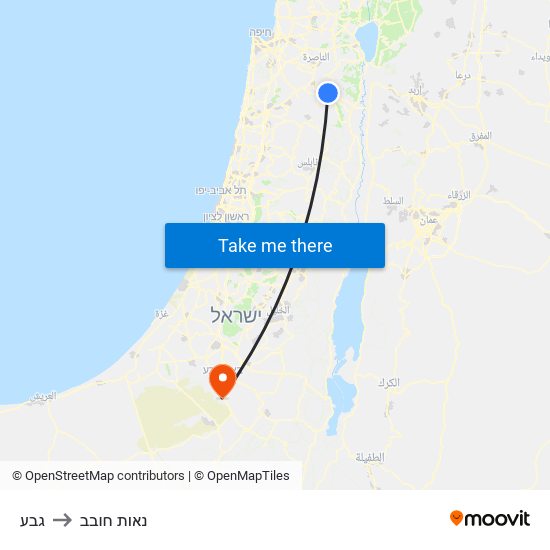 גבע to נאות חובב map