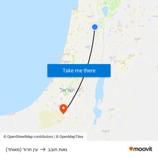 עין חרוד (מאוחד) to נאות חובב map