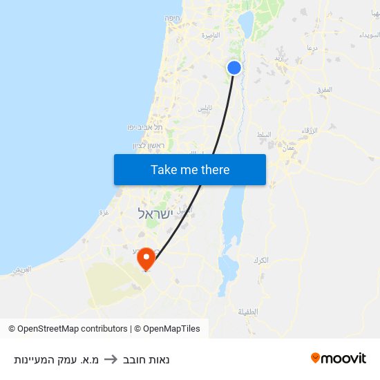 מ.א. עמק המעיינות to נאות חובב map