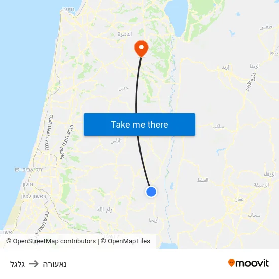 גלגל to נאעורה map