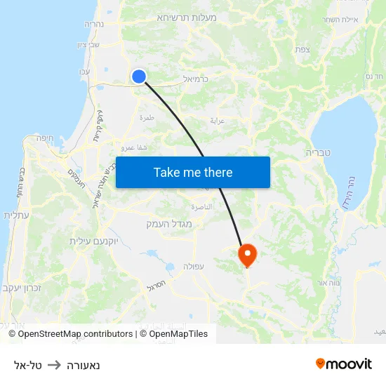 טל-אל to נאעורה map