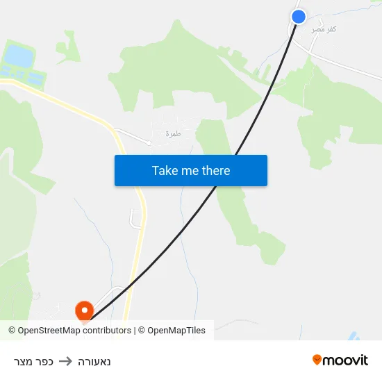 כפר מצר to נאעורה map