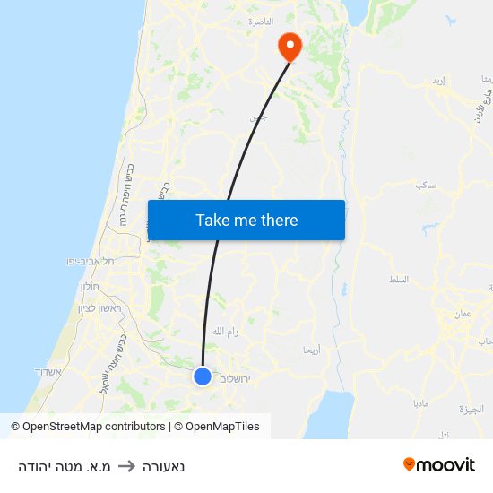 מ.א. מטה יהודה to נאעורה map