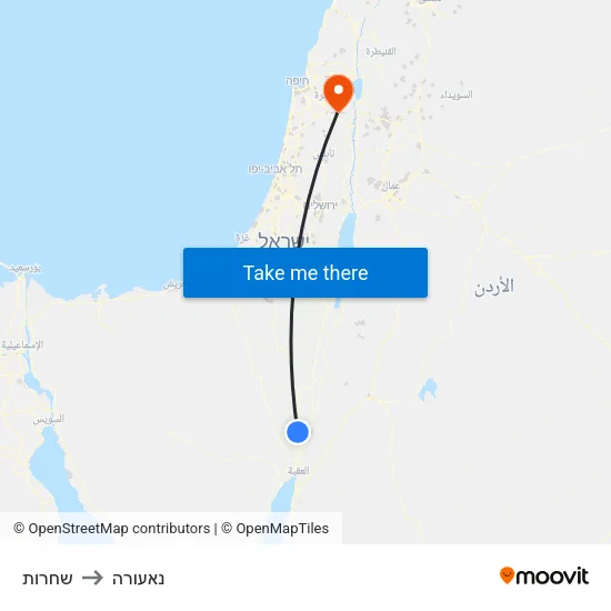 שחרות to נאעורה map