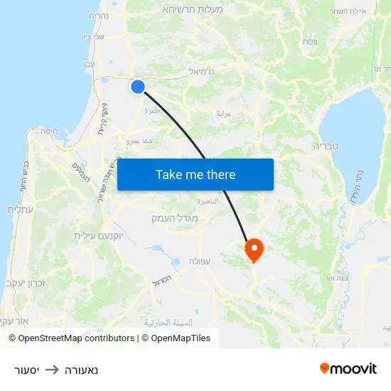 יסעור to נאעורה map