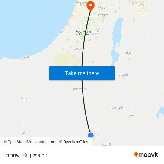 שחרות to נוף איילון map