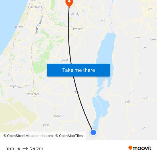 עין תמר to נחליאל map