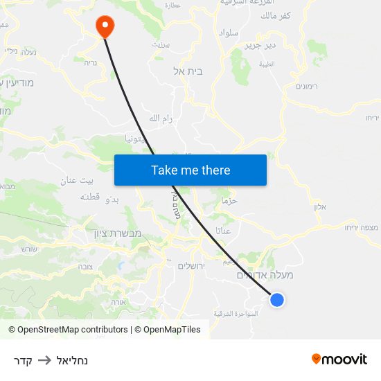 קדר to נחליאל map