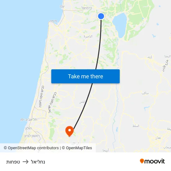 טפחות to נחליאל map