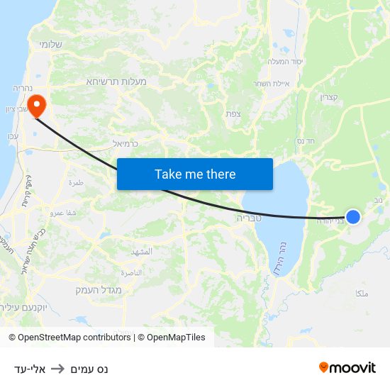 אלי-עד to נס עמים map