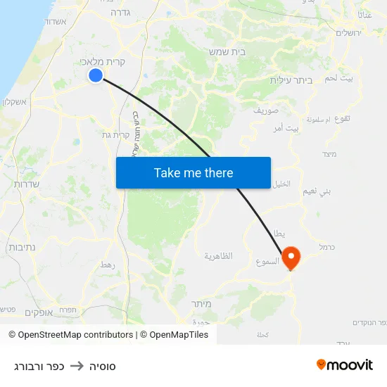 כפר ורבורג to סוסיה map
