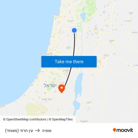 עין חרוד (מאוחד) to סוסיה map