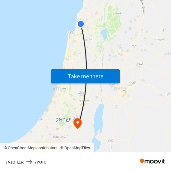 אבו סנאן to סוסיה map