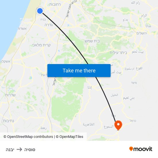 יבנה to סוסיה map