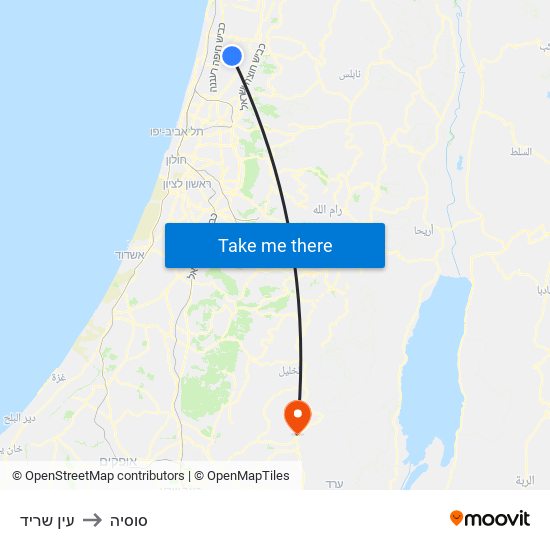 עין שריד to סוסיה map