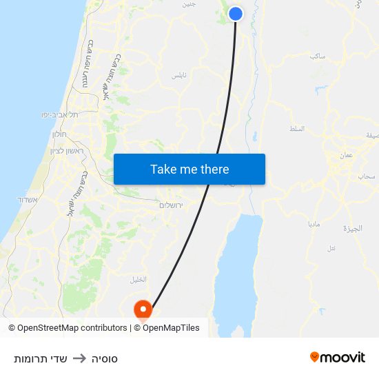 שדי תרומות to סוסיה map