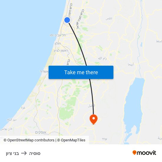 בני ציון to סוסיה map