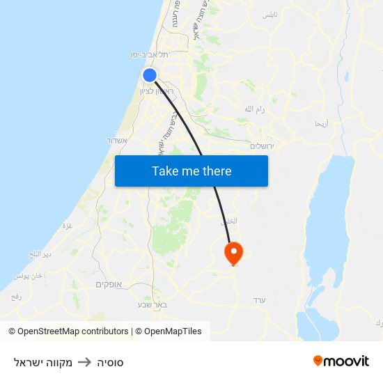 מקווה ישראל to סוסיה map