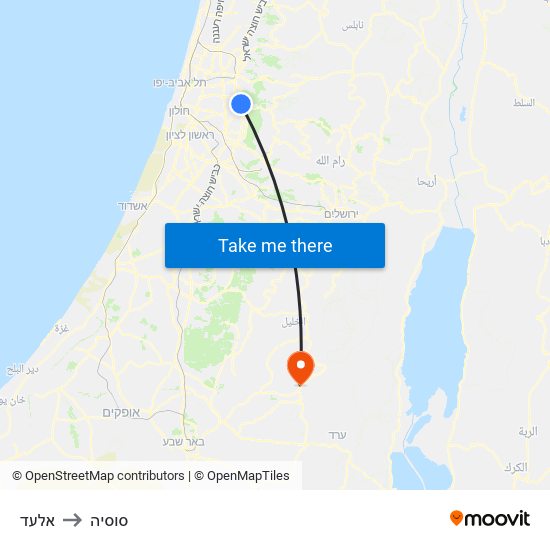 אלעד to סוסיה map