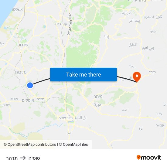תדהר to סוסיה map
