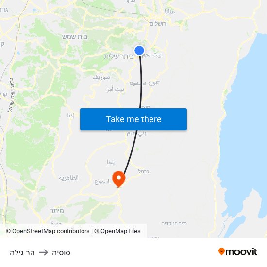 הר גילה to סוסיה map